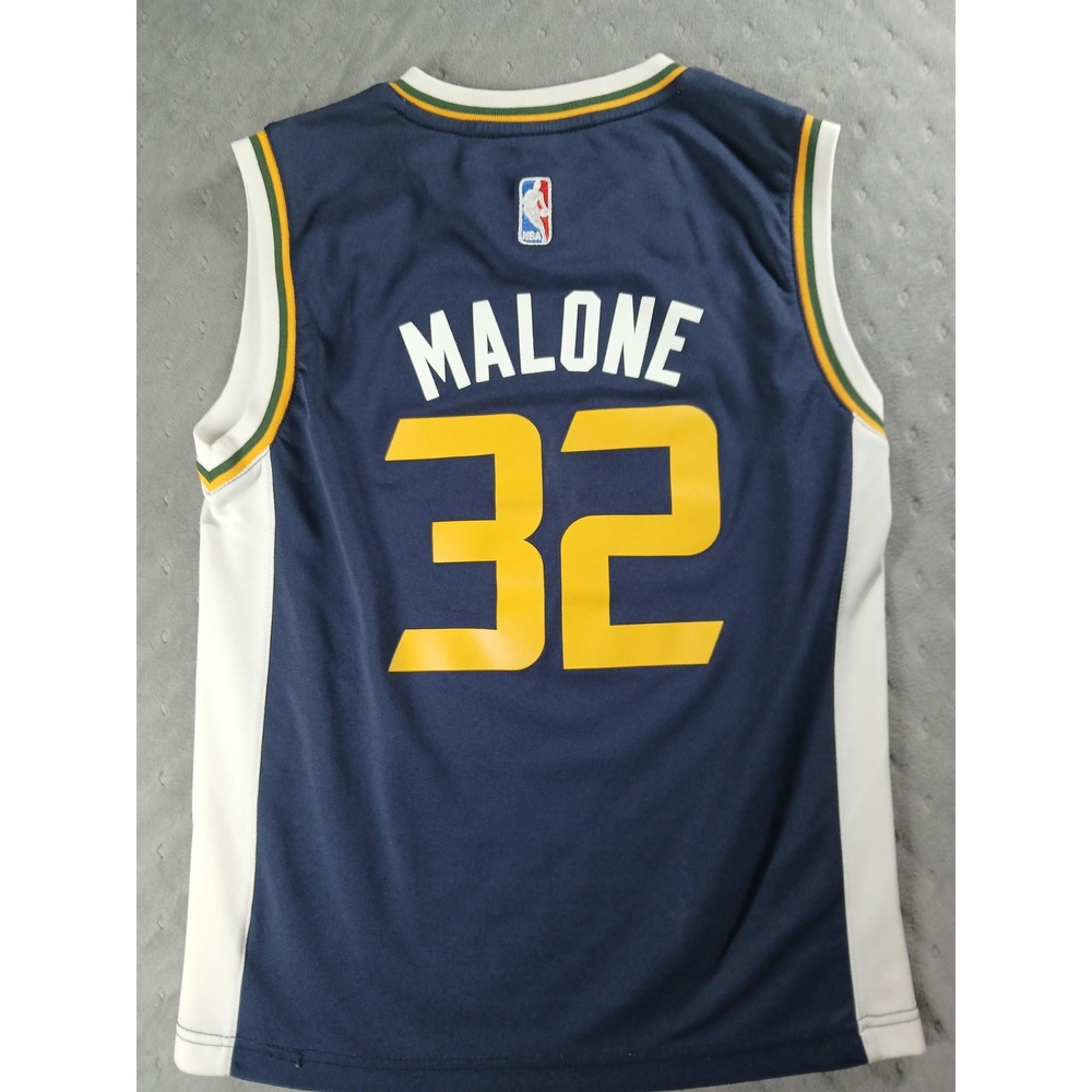 Adidas Utah Jazz Karl Malone 32 Jersey Mens Medium Navy Blue NBA Basketball - Picture 7 of 7